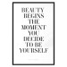 Poster Where Beauty Begins - black English quote on a white background 134216 additionalThumb 18