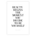 Poster Where Beauty Begins - black English quote on a white background 134216 additionalThumb 19