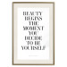 Poster Where Beauty Begins - black English quote on a white background 134216 additionalThumb 20