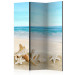 Folding Screen Blue Tranquility (3-piece) - beach landscape and blue sea 134316