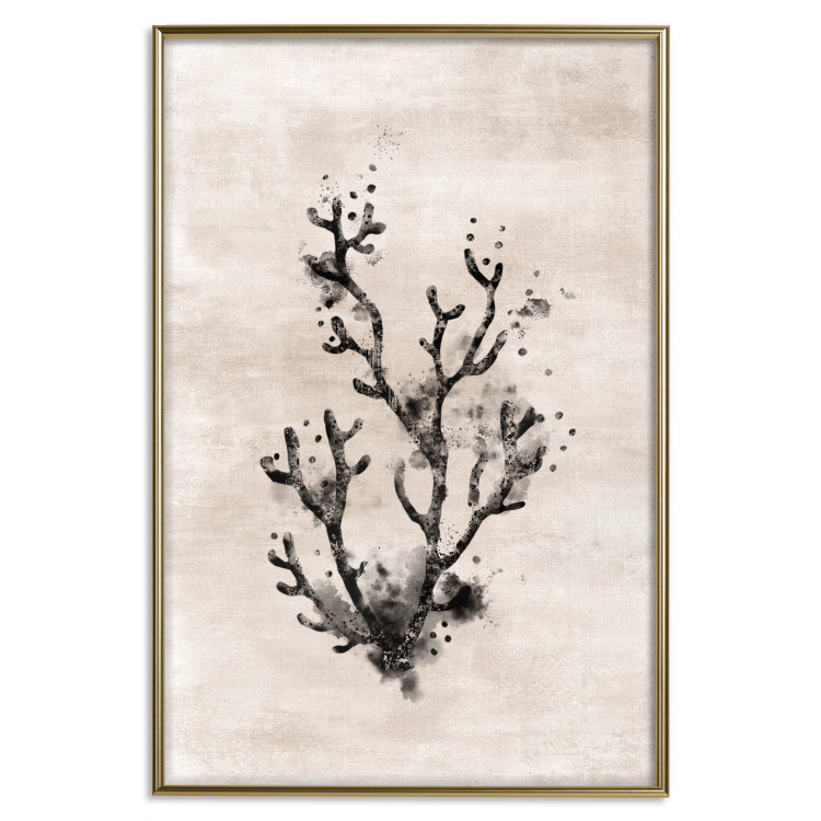 Wall Poster Oceanic Beauty - dark plant composition on a beige textured background 134516 additionalImage 21