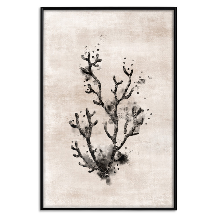 Wall Poster Oceanic Beauty - dark plant composition on a beige textured background 134516 additionalImage 18