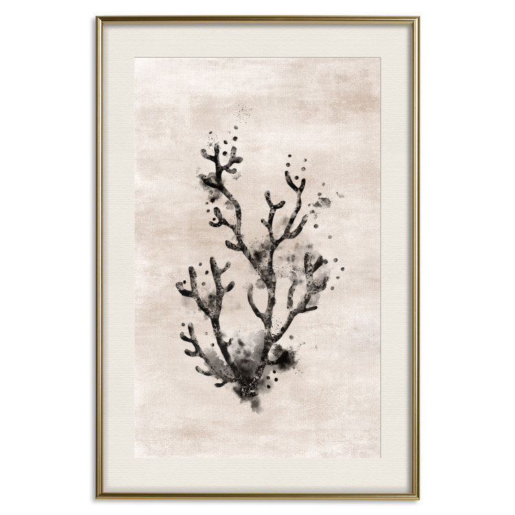 Wall Poster Oceanic Beauty - dark plant composition on a beige textured background 134516 additionalImage 20