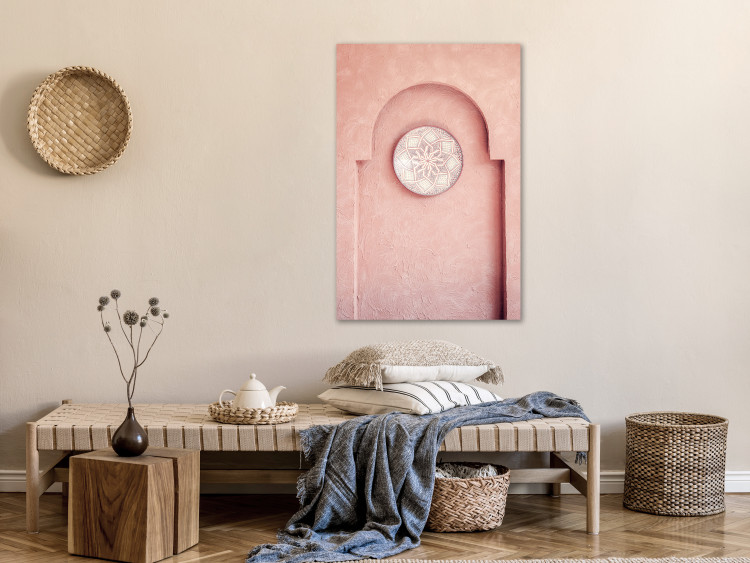 Canvas Pink Niche (1-piece) Vertical - Moroccan Arab architecture 134716 additionalImage 3