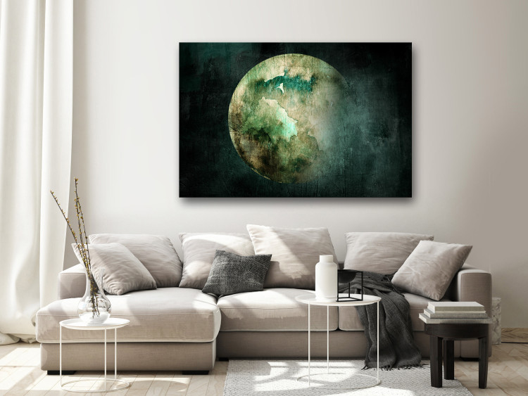 Canvas Art Print Primeval land - picture of the planet in blurry green colors 135016 additionalImage 3