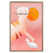 Wall Poster Young Tiger - playful animal touching a bird on a red background 135716 additionalThumb 11