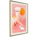 Wall Poster Young Tiger - playful animal touching a bird on a red background 135716 additionalThumb 4