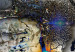Canvas Futuristic world map - Abstraction with blue flashes 136016 additionalThumb 4