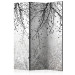 Folding Screen Natural Brightness (3-piece) - Black and white composition in plants 136116