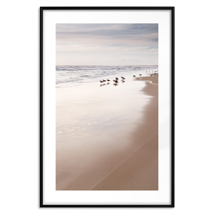 Wall Poster Autumn Beach - seascape of a beach and ducks against a bright sky 137916 additionalImage 27