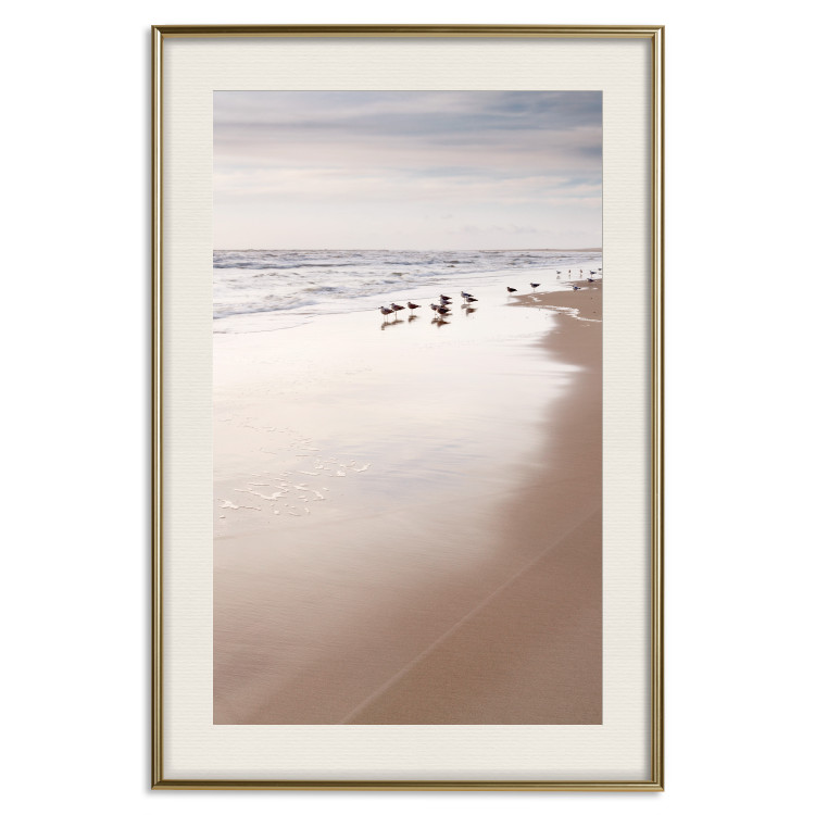 Wall Poster Autumn Beach - seascape of a beach and ducks against a bright sky 137916 additionalImage 26
