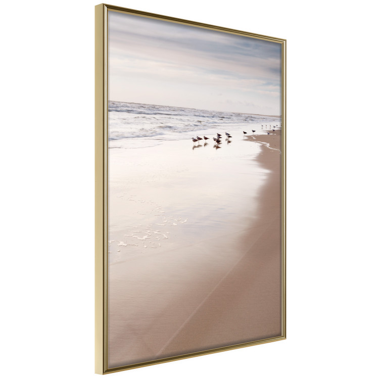 Wall Poster Autumn Beach - seascape of a beach and ducks against a bright sky 137916 additionalImage 10