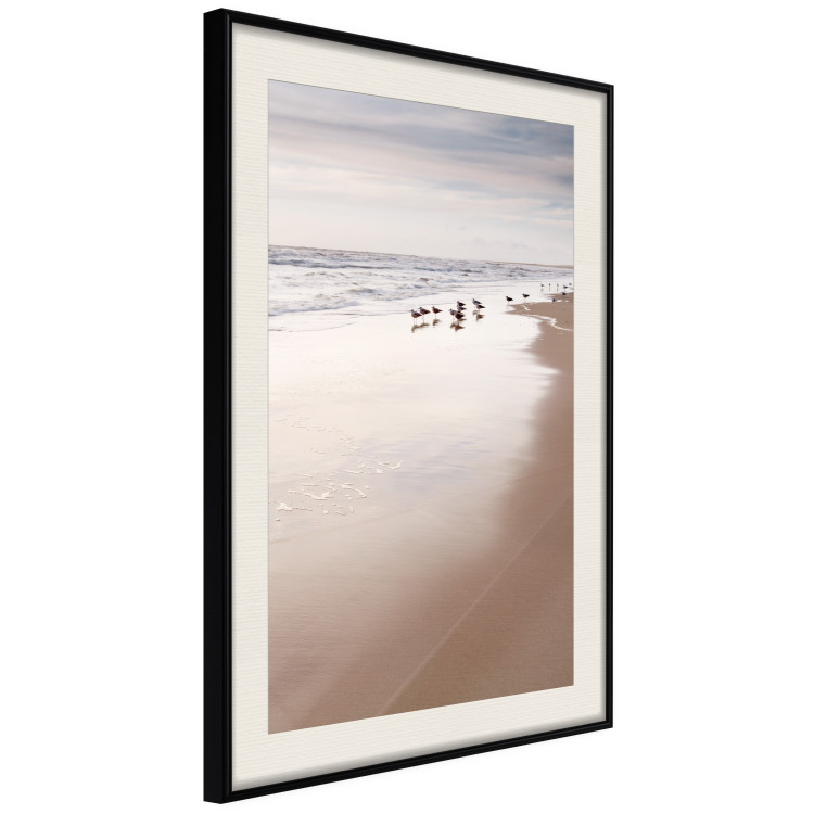 Wall Poster Autumn Beach - seascape of a beach and ducks against a bright sky 137916 additionalImage 8