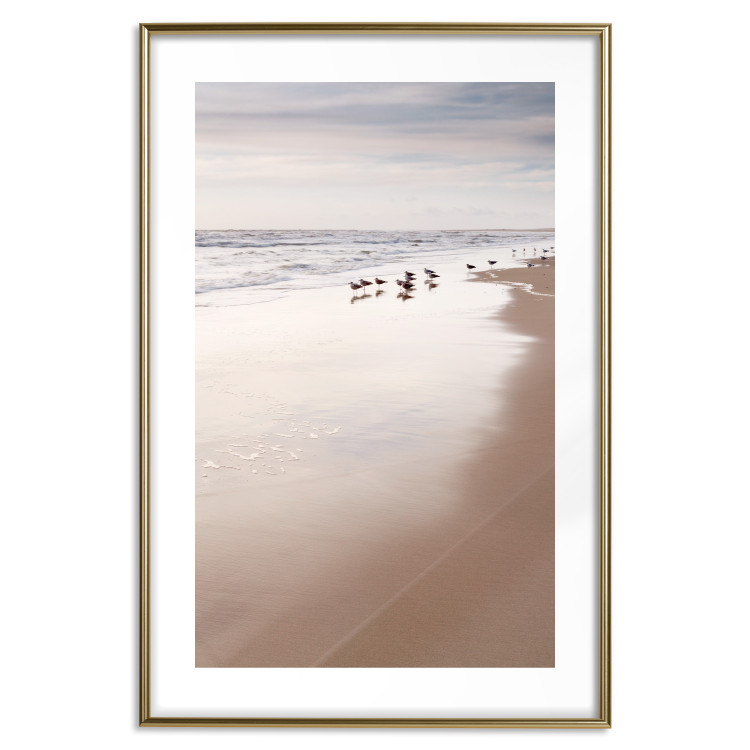 Wall Poster Autumn Beach - seascape of a beach and ducks against a bright sky 137916 additionalImage 12