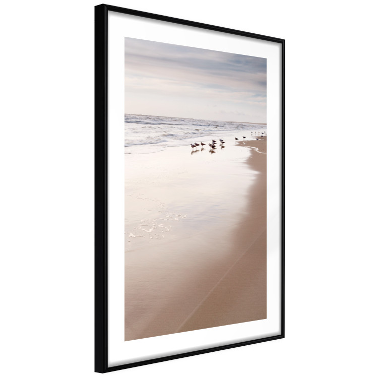 Wall Poster Autumn Beach - seascape of a beach and ducks against a bright sky 137916 additionalImage 4