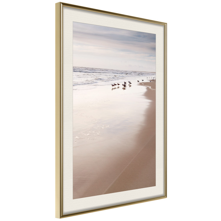 Wall Poster Autumn Beach - seascape of a beach and ducks against a bright sky 137916 additionalImage 3
