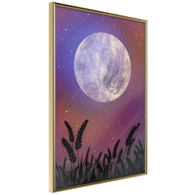 Poster Night in the Countryside - meadow landscape against a cosmic sky and bright moon 138216 additionalImage 8