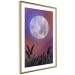 Poster Night in the Countryside - meadow landscape against a cosmic sky and bright moon 138216 additionalThumb 2