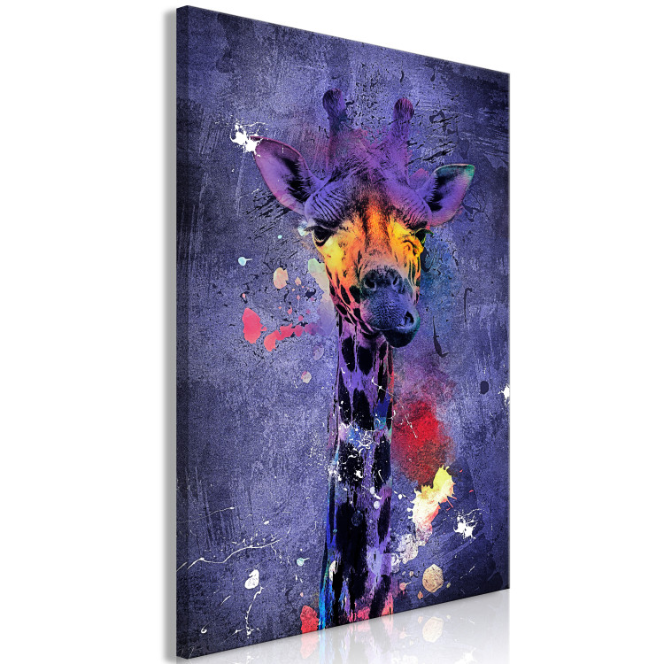 Canvas Print Giraffe Hanna (1-piece) - colorful portrait of an African animal 138416 additionalImage 2