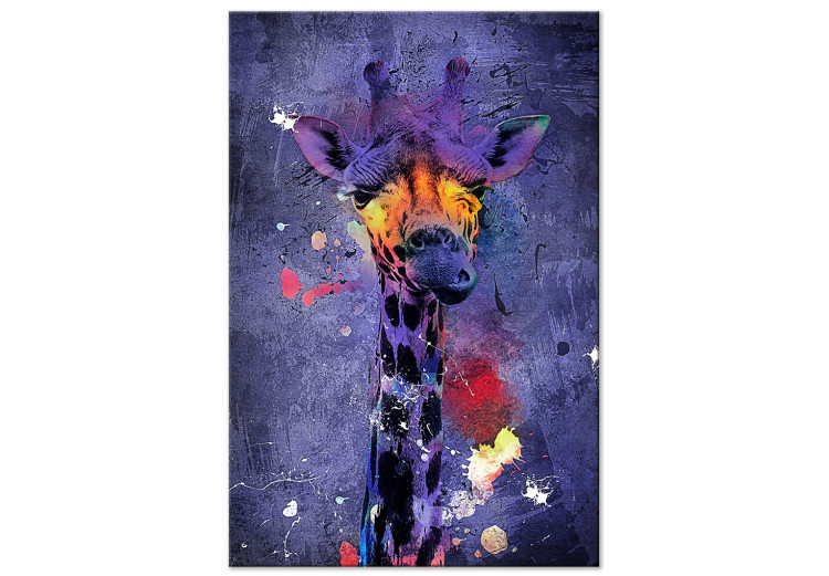 Canvas Print Giraffe Hanna (1-piece) - colorful portrait of an African animal 138416