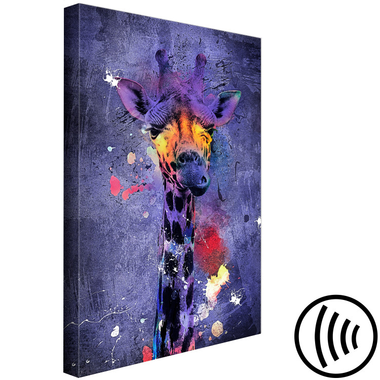 Canvas Print Giraffe Hanna (1-piece) - colorful portrait of an African animal 138416 additionalImage 6