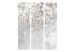 Room Separator Floral Clouds (3-piece) - Flowers on a concrete texture background 138516 additionalThumb 3