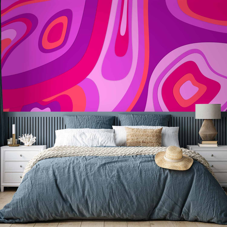 Wall Mural Euphoria - abstract composition in purples in various round shapes 142616 additionalImage 2