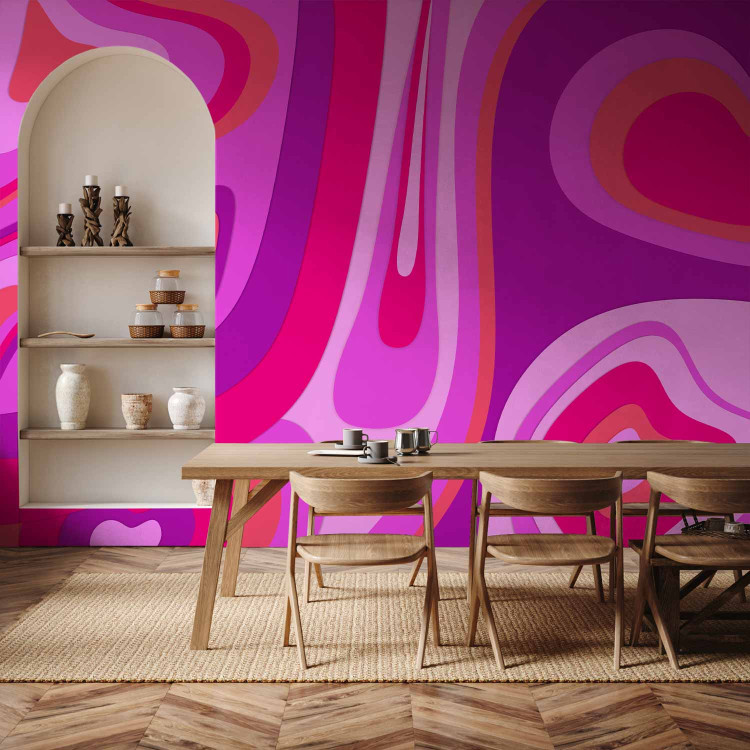 Wall Mural Euphoria - abstract composition in purples in various round shapes 142616 additionalImage 6