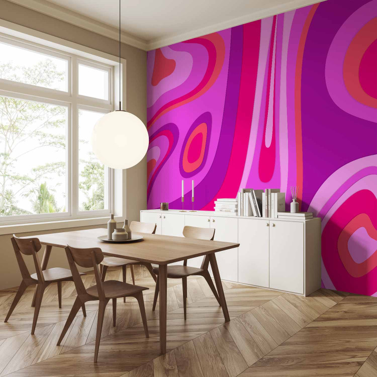 Wall Mural Euphoria - abstract composition in purples in various round shapes 142616 additionalImage 4
