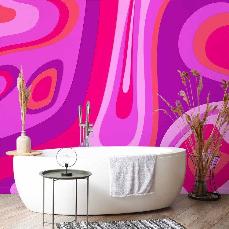 Wall Mural Euphoria - abstract composition in purples in various round shapes 142616 additionalImage 8