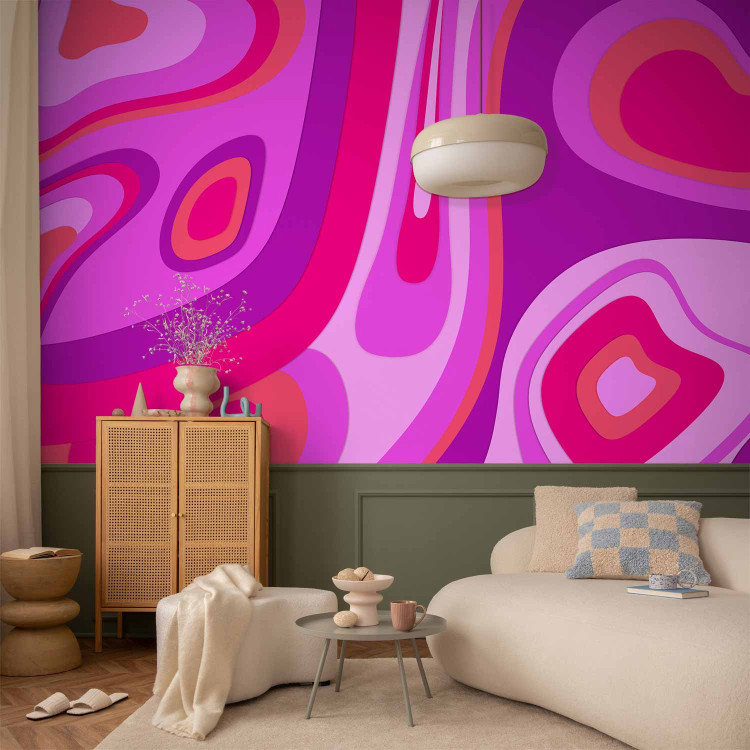 Wall Mural Euphoria - abstract composition in purples in various round shapes 142616