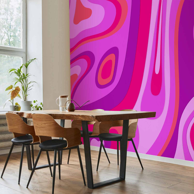 Wall Mural Euphoria - abstract composition in purples in various round shapes 142616 additionalImage 7