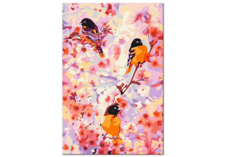 Paint by Number Kit Little Cuties - Funny Titmouse Jumping on Branches Among Flowers 144616 additionalImage 5