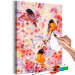 Paint by Number Kit Little Cuties - Funny Titmouse Jumping on Branches Among Flowers 144616 additionalThumb 3