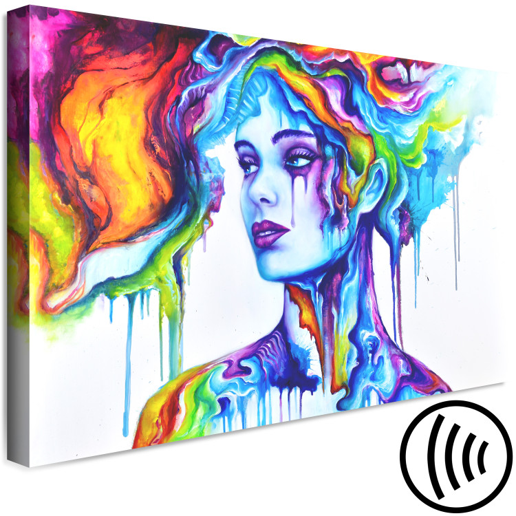 Canvas Art Print Colorful Portrait (1-piece) - woman's face in rainbow colors 144716 additionalImage 6