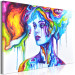 Canvas Art Print Colorful Portrait (1-piece) - woman's face in rainbow colors 144716 additionalThumb 2
