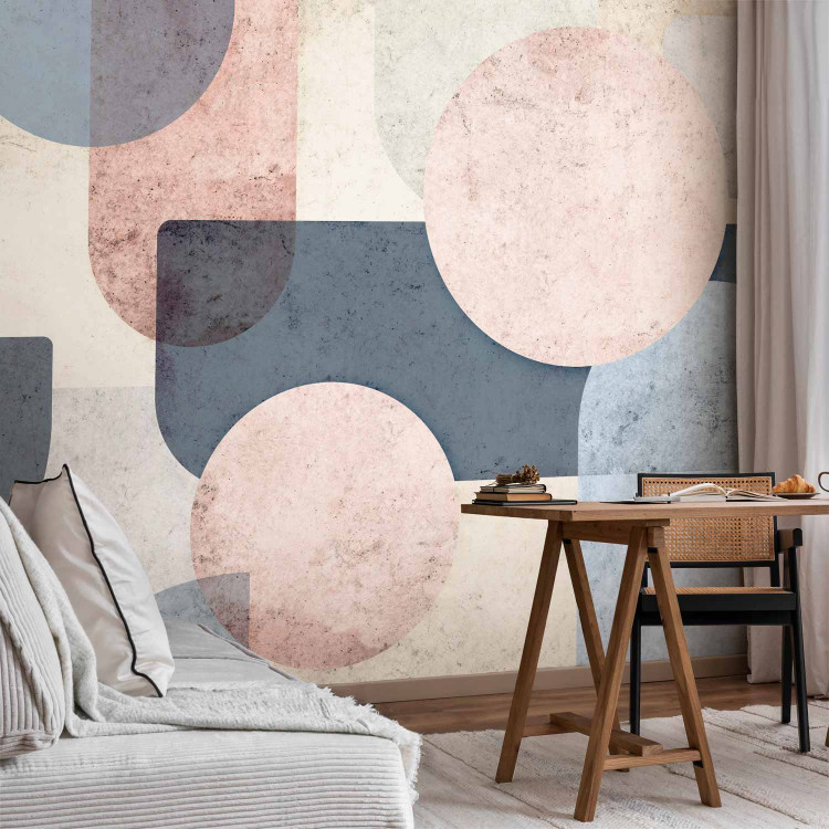 Wall Mural Geometric Disorder - Abstract Composition of Pastel Shapes - First Variant 145316 additionalImage 4