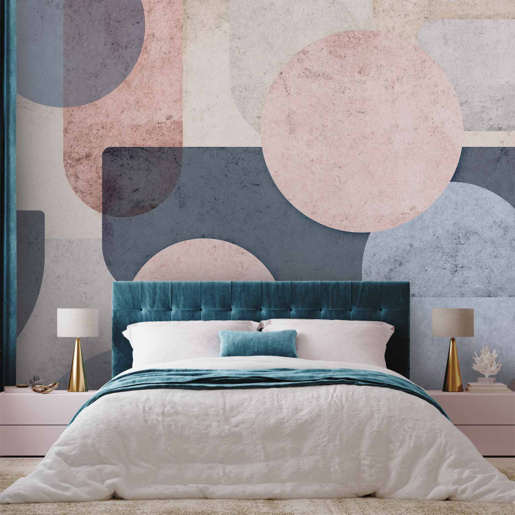 Wall Mural Geometric Disorder - Abstract Composition of Pastel Shapes - First Variant 145316 additionalImage 2