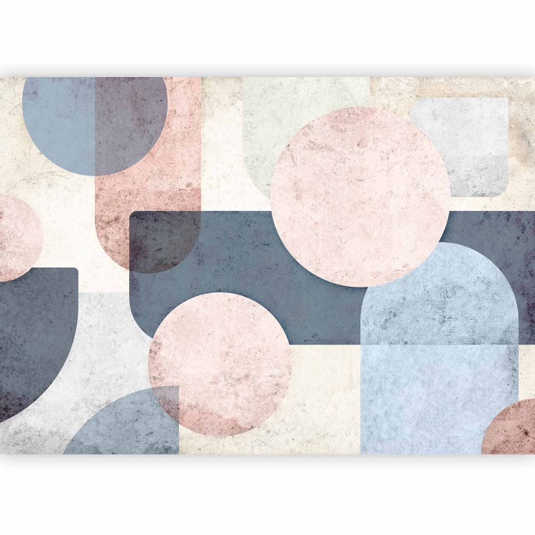 Wall Mural Geometric Disorder - Abstract Composition of Pastel Shapes - First Variant 145316 additionalImage 1