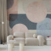 Wall Mural Geometric Disorder - Abstract Composition of Pastel Shapes - First Variant 145316