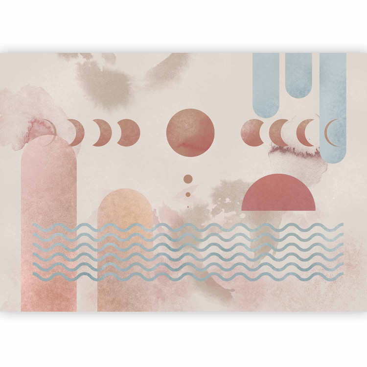 Photo Wallpaper Sky Abstraction - Graphic Suggesting a View of the River and the Phases of the Moon 146016 additionalImage 1