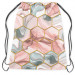 Backpack Plant hexagons - motif in shades of gold, green and red 147616 additionalThumb 3