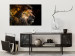 Canvas Golden Lion (1-piece) - portrait of a wild animal and world map 148816 additionalThumb 3