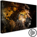 Canvas Golden Lion (1-piece) - portrait of a wild animal and world map 148816 additionalThumb 6