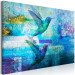 Canvas Print Hummingbirds in Flight (1-piece) - blue abstraction with flying birds 148916 additionalThumb 2