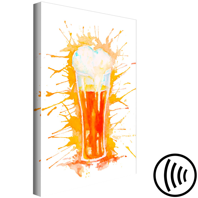 Canvas Art Print Beer Mug - Drawing Painted With Watercolor in Warm Colors 149816 additionalImage 6