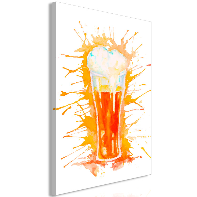 Canvas Art Print Beer Mug - Drawing Painted With Watercolor in Warm Colors 149816 additionalImage 2