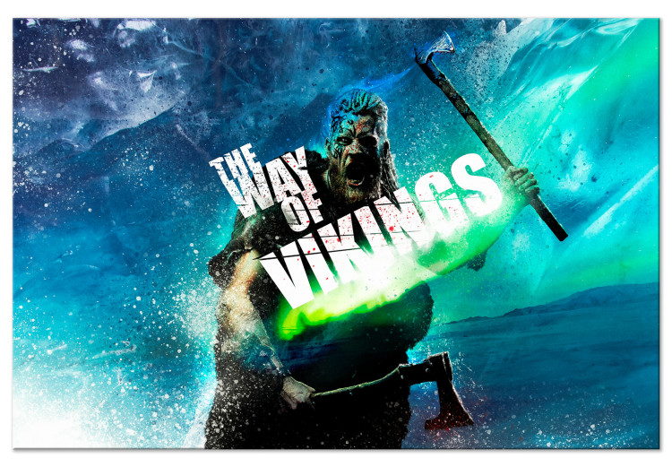 Canvas The Way of the Vikings - Warrior With a Weapon on an Icy Background 149916