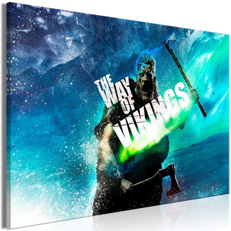 Canvas The Way of the Vikings - Warrior With a Weapon on an Icy Background 149916 additionalImage 2