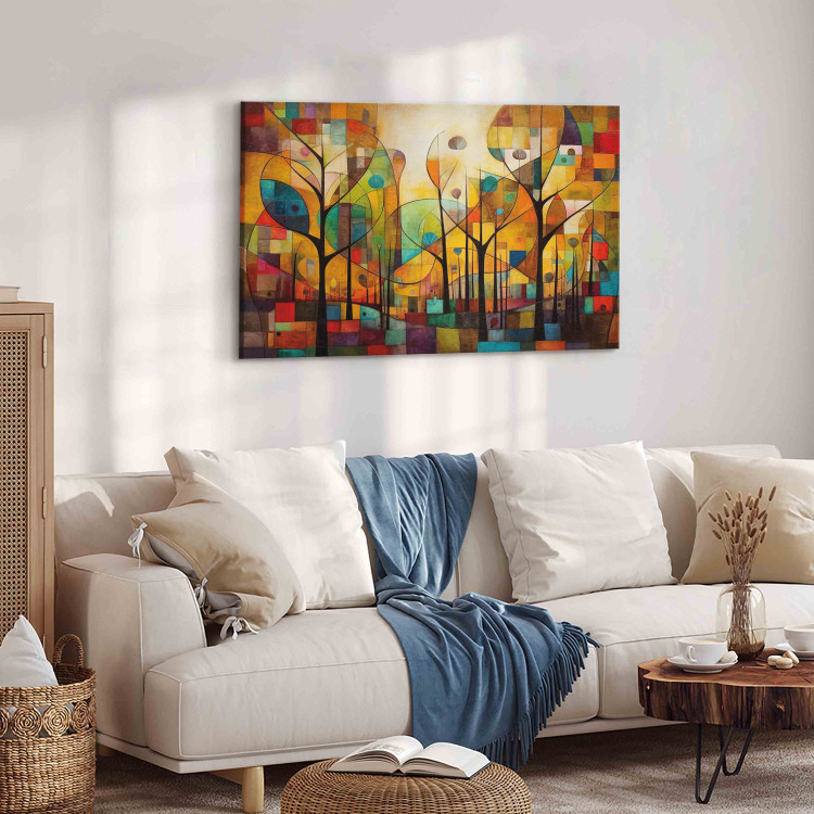 Large canvas print Colorful Forest - A Geometric Composition Inspired by Klimt’s Style [Large Format] 151116 additionalImage 4